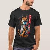 Samurai Cat Warrior – Epic Japanese Tattoo Style  T-Shirt (Vorderseite)