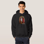 Samurai Cat Warrior Eye Patch in Tradition Hoodie (Vorne ganz)