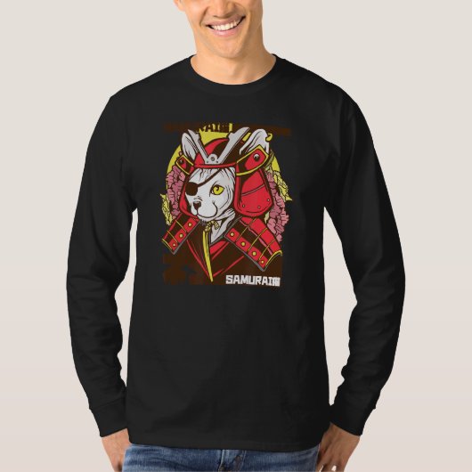 Samurai Cat Warrior Eye Patch in Tradition T-Shirt (Vorderseite)