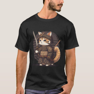 Samurai Cat Warrior Japanisch Ninja Cat Kawaii T-Shirt