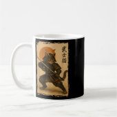 Samurai Cat Warrior Japanisch Ukiyo-e Artwork Cat  Kaffeetasse (Links)