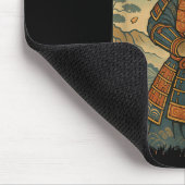Samurai Cat Warrior Japanisch Ukiyo-e Artwork Cat Mousepad (Ecke)