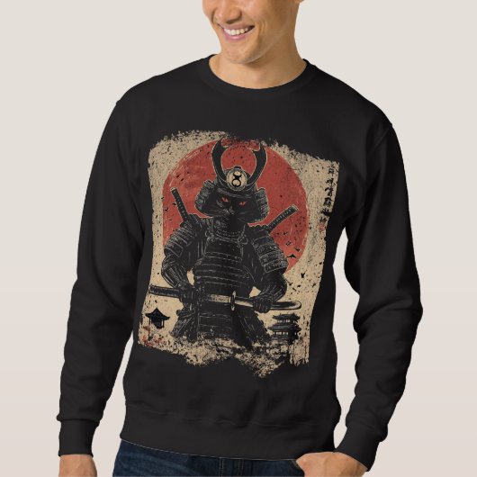 Samurai Cat Warrior Kunstliebhaber Sweatshirt (Vorderseite)