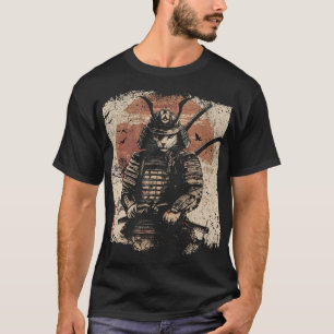 Samurai Cat Warrior Kunstliebhaber T-Shirt