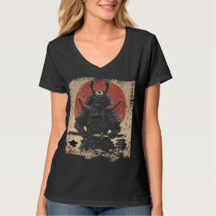 Samurai Cat Warrior Kunstliebhaber T-Shirt