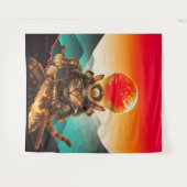 Samurai Cat Warrior Legend Wall Tapestry Wandteppich (Vorderseite (Horizontal))
