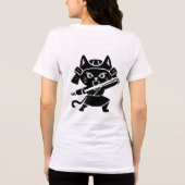 Samurai Cat Warrior - Niedlich Ninja Kitten Fighte Tri-Blend Shirt (Rückseite)