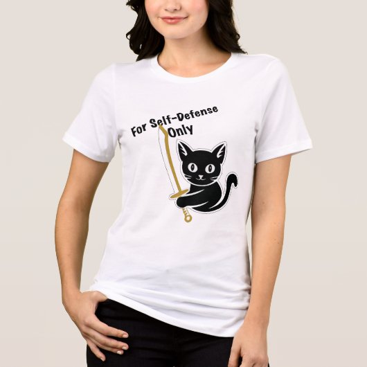 Samurai Cat Warrior - Niedlich Ninja Kitten mit Sc Tri-Blend Shirt (Vorderseite)