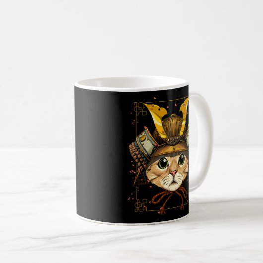 Samurai Cat Warrior Samurai Cat Kaffeetasse (VorderseiteRechts)