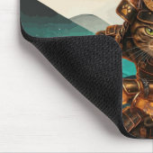 Samurai Cat Warrior Sunset NonSlip Gaming Mousepad (Ecke)
