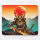 Samurai Cat Warrior Sunset NonSlip Gaming Mousepad (Vorne)