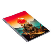 Samurai Cat Warrior Sunset Premium spiral Notebook Notizblock (Rechte Seite)