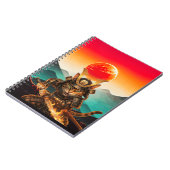 Samurai Cat Warrior Sunset Premium spiral Notebook Notizblock (Linke Seite)