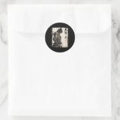 Samurai Cat Warrior Ukiyo Ink Artwork Cat Samurai Runder Aufkleber (Tasche)