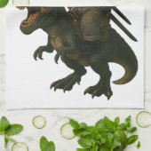 Samurai Cat with Beer & T-Rex | Retro Japanese Art Geschirrtuch (Gefaltet)