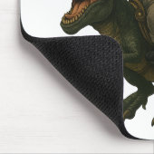 Samurai Cat with Beer & T-Rex | Retro Japanese Art Mousepad (Ecke)