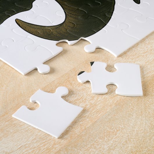 Samurai Cat with Beer & T-Rex | Retro Japanese Art Puzzle (Seite)