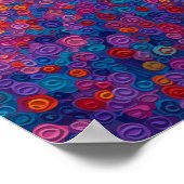 Samurai Cherry Blossom Pointillism Art Poster (Ecke)