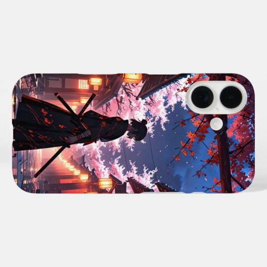 Samurai Cherry Blossoms Case-Mate iPhone Hülle (Rückseite (Horizontal))