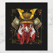 Samurai Chicken Warrior Samurai Lovers 135 Weinetikett (Einzelnes Label)