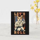 Samurai Corgi in Jiu Jitsu Gi Bjj Life Brazilian K Karte (Gelbe Blume)