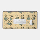 Samurai Crane with Headphones  Schreibtischunterlage (Tastatur & Maus)