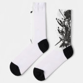 Samurai Crew Socks - Japanische Kriegerkunst mit K Socken (Linkes Detail)