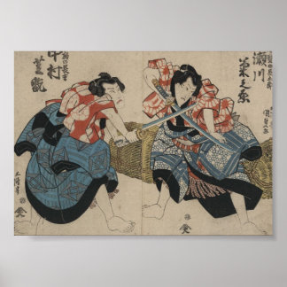 Samurai Crossing Schwerter um 1825 Poster