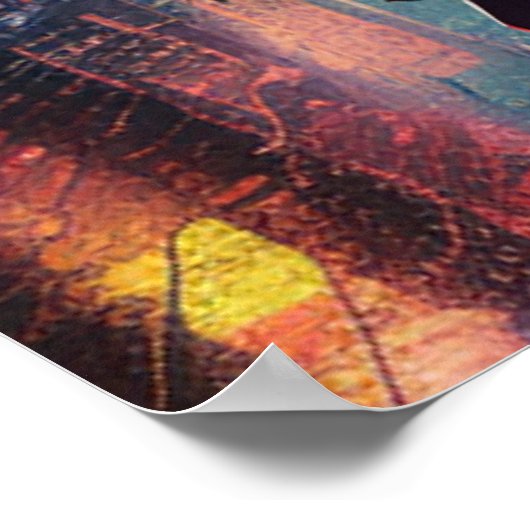 Samurai CyberPunk Modern Nightscape Futuristic Poster (Ecke)