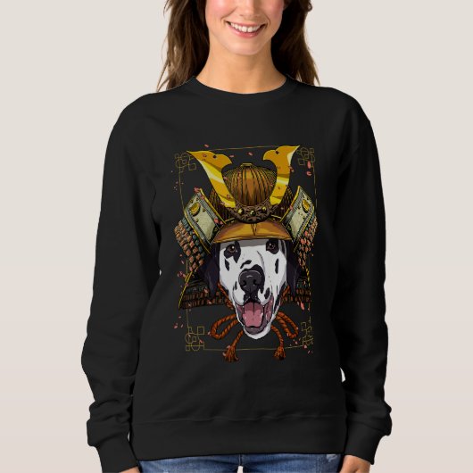 Samurai Dalmatian Spotted Dog Japanese Warrior Bu Sweatshirt (Vorderseite)