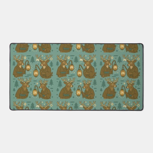 Samurai Deer with Gaming Lantern Schreibtischunterlage (Vorderseite)