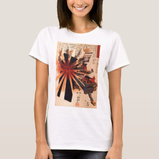 Samurai, der gegen explodierende Muschel T-Shirt
