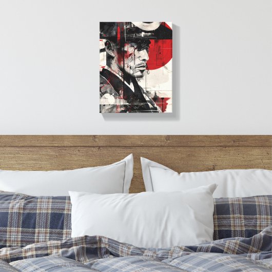 Samurai Digital Art Leinwanddruck (Insitu (Schlafzimmer))