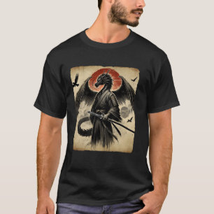 Samurai-Drache japanische Kunst Krieger Ukiyo Graf T-Shirt
