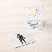 Samurai drink coaster rechteckiger pappuntersetzer (Vor Ort)