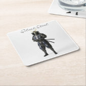 Samurai drink coaster rechteckiger pappuntersetzer (angewinkelt)