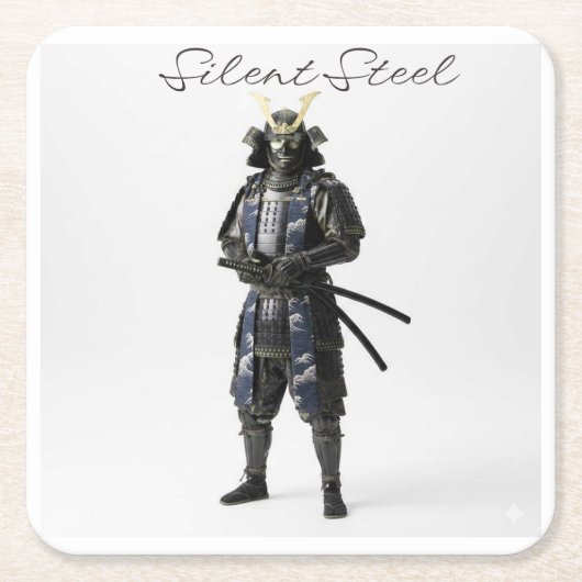 Samurai drink coaster rechteckiger pappuntersetzer (Vorderseite)