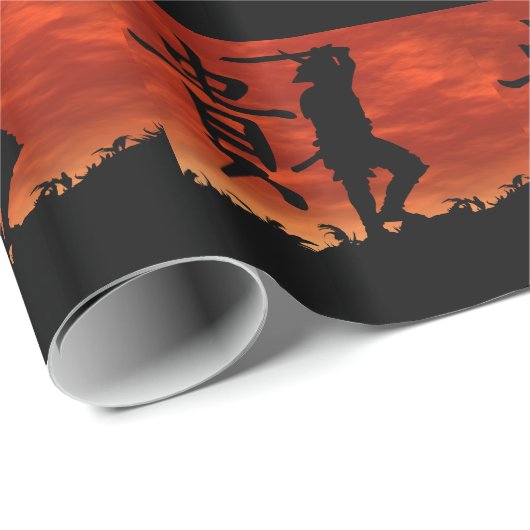 Samurai-Ehre Geschenkpapier (Rolleneckpunkt)