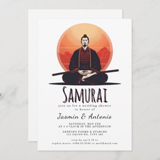Samurai Einladung (Vorne/Hinten)