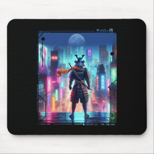 Samurai Electric Pole in Japanisch Retro Cyberpunk Mousepad