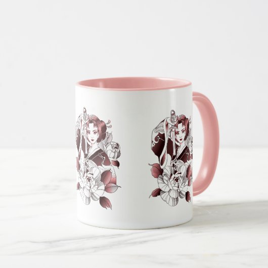 Samurai Female Warrior Tasse (VorderseiteRechts)
