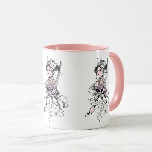 Samurai Female Warrior Tasse (VorderseiteRechts)