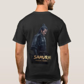 Samurai-Feudal-Krieger Schwarz T-Shirt (Rückseite)