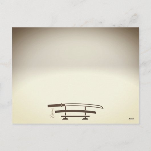 Samurai Fight Feiertagspostkarte (Rückseite)