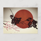 Samurai Fight Feiertagspostkarte (Vorderseite)