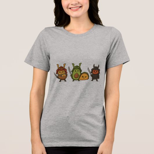 Samurai Food Warriors Tri-Blend Shirt (Vorderseite)