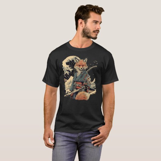 Samurai Fox Japanese Ninja Fox Japanese Warrior Oc T-Shirt (Vorne ganz)