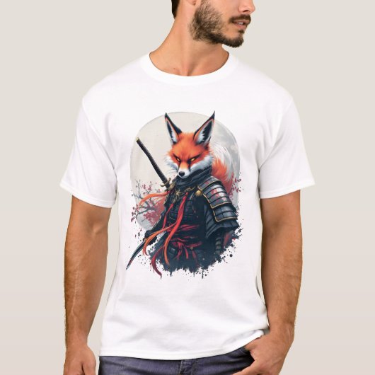 Samurai Fox Warrior Japanisch Ninja Fox Kawaii T-S T-Shirt (Vorderseite)