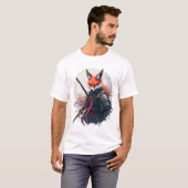Samurai Fox Warrior Japanisch Ninja Fox Kawaii T-S T-Shirt (Vorne ganz)