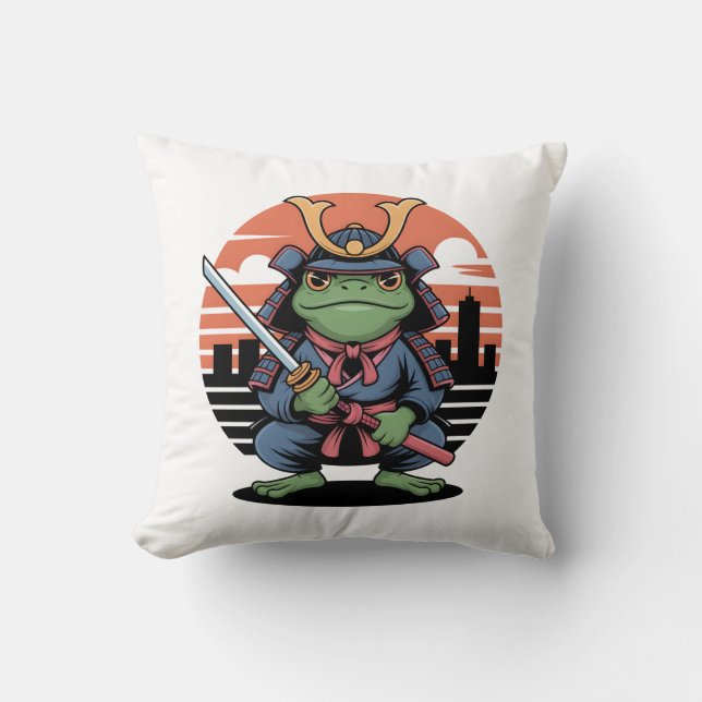 Samurai Frog Kissen (Vorderseite)